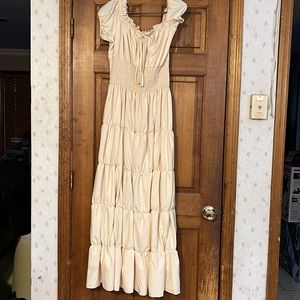 COPY -  tiered dress no tag cannot list the material. Very pretty cream color.